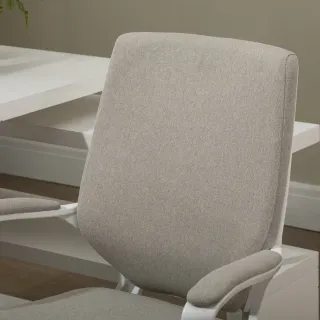 Silla de Oficina Giratoria Gris y Blanca