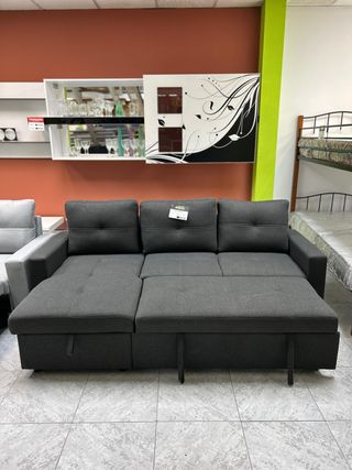 Sofá chaise longue 3 plazas con almacenaje