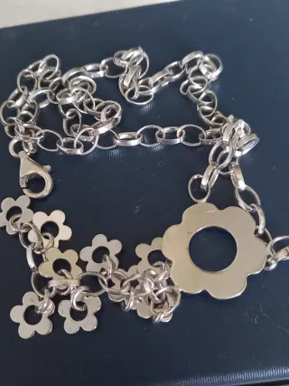 Collana Argento 925 con Ciondoli a Fiore