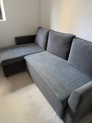 Sofá Cama Gris con Arcón + 2 Fundas de Regalo