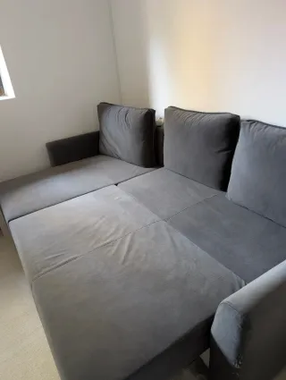 Sofá Cama Gris con Arcón + 2 Fundas de Regalo