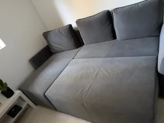 Sofá Cama Gris con Arcón + 2 Fundas de Regalo