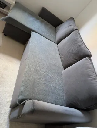 Sofá Cama Gris con Arcón + 2 Fundas de Regalo