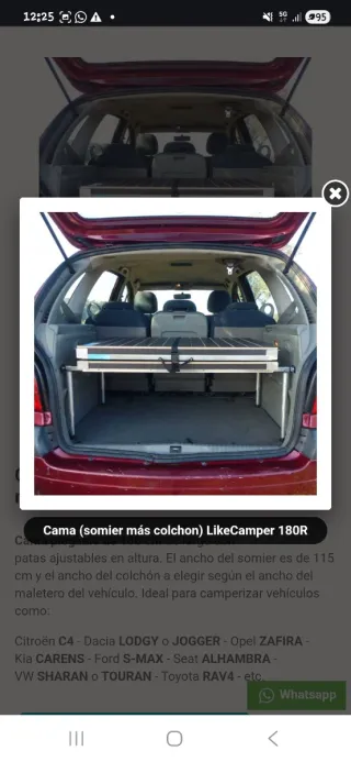 Somier+colchon camper -si no se vende por separado