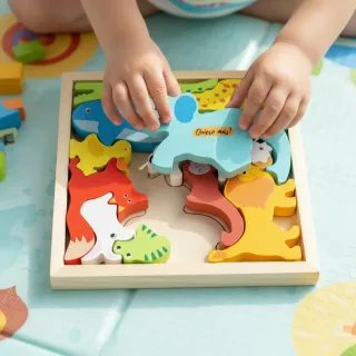 Pack 5 Puzzles Madera Montessori