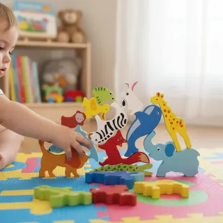 Pack 5 Puzzles Madera Montessori