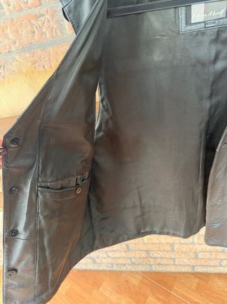 Chaleco de cuero Henry Morell negro