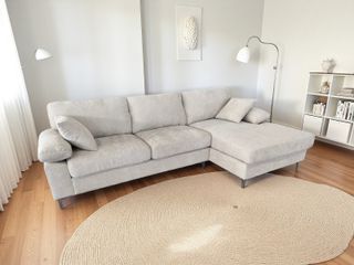 Sofá Chaise Longue Beige Tela