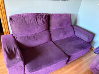 Sofá y sillón relax morado 75€ todo