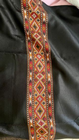 Sari Nero Oswal con Bordo Etnico - Nuovo