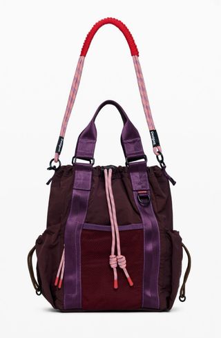 Mochila Desigual multiposición morado/rojo