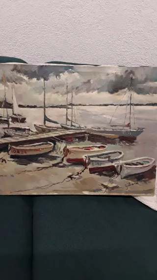 Cuadro de barcas en el puerto