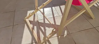 Tumbona de playa plegable y ajustable Roja