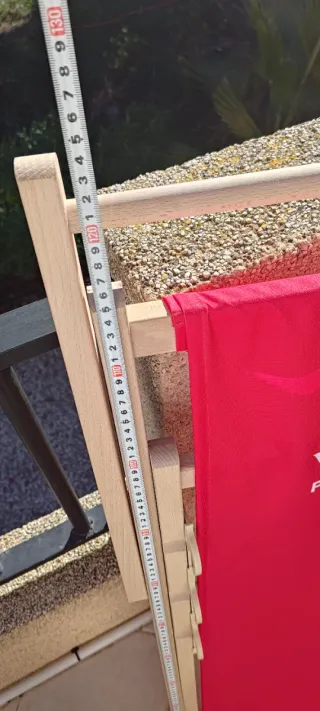 Tumbona de playa plegable y ajustable Roja