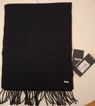 Bufanda BOSS Negra Nueva hombre/mujer lana 100%