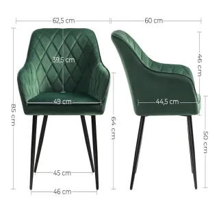 Silla Comedor Verde Terciopelo NUEVA!