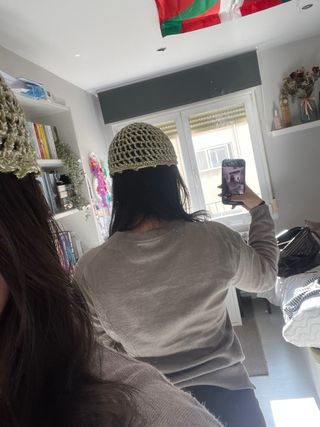 Gorro crochet rejilla