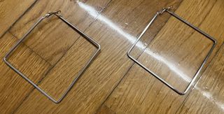 Pendientes grandes cuadrados plateados