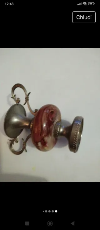 Mini vaso vintage marmo e metallo