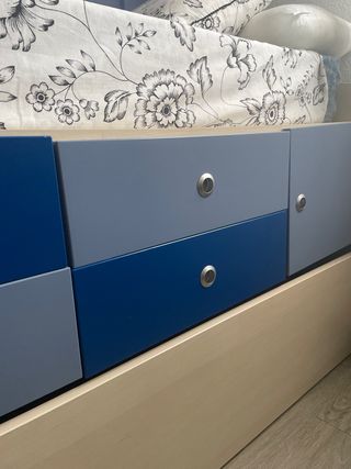 Cama nido con cajones y regalo estante.