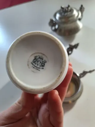 Set 2 tazzine + zuccheriera peltro