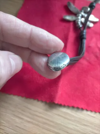 Pulsera Uno de 50 Cuero y Alpaca 19cm