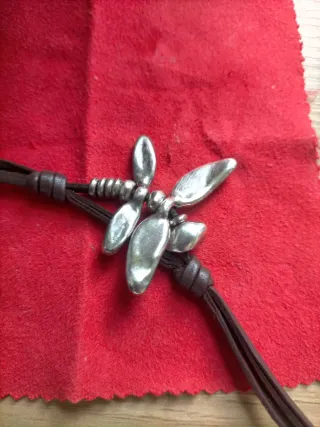 Pulsera Uno de 50 Cuero y Alpaca 19cm