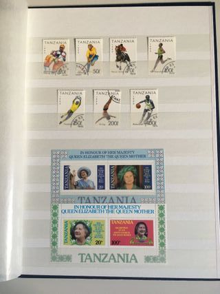 Sellos y hojitas bloque de Tanzania. Motivos.