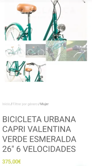 Bicicleta Urbana Verde con Cesta