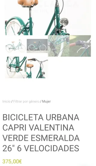 Bicicleta Urbana Verde con Cesta