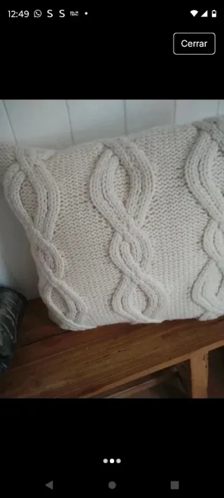 Cojín tejido trenzado beige 45x45