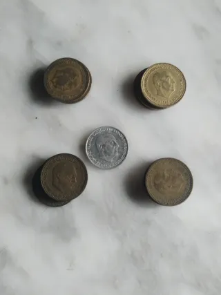 Lote de 9 monedas de 1 peseta