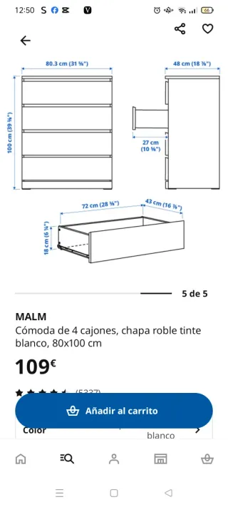 Cómoda MALM Ikea