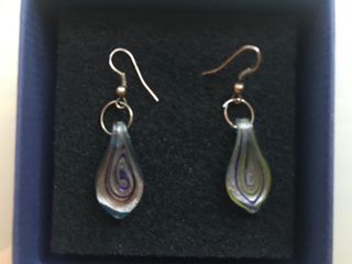 Pendientes cristal diseño espiral