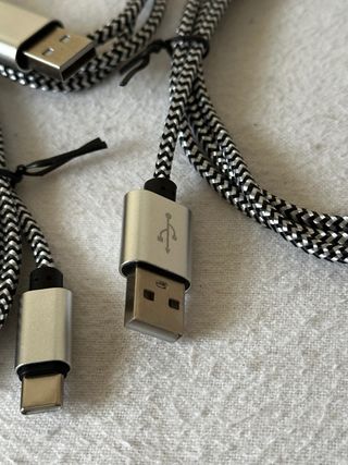 3 Cables USB Tipo C nuevos de malla resistente