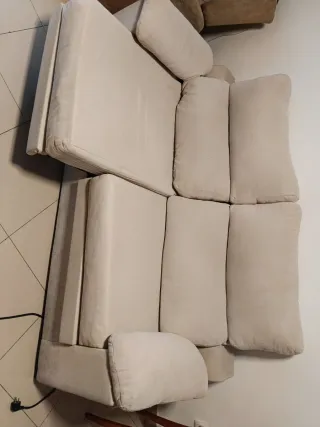 Sofá 3plazas beige tela