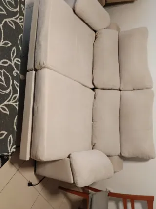 Sofá 3plazas beige tela