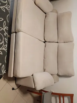 Sofá 3plazas beige tela