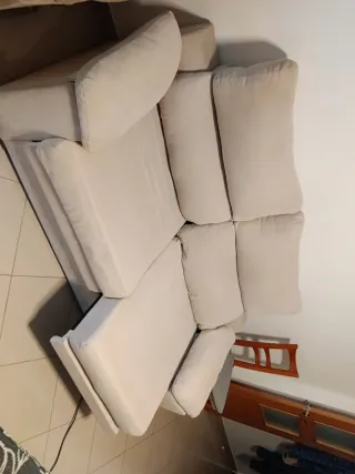 Sofá 3plazas beige tela