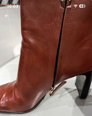 Botines de piel Mango marrones