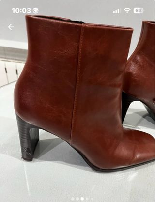 Botines de piel Mango marrones