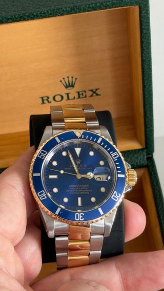 Rolex Submariner Date Mixto Azul/Oro