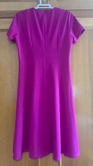 Conjunto Chaqueta de flores y Vestido Mujer fucsia