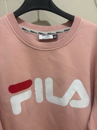 Felpa Fila donna rosa cotone Taglia M ma veste L