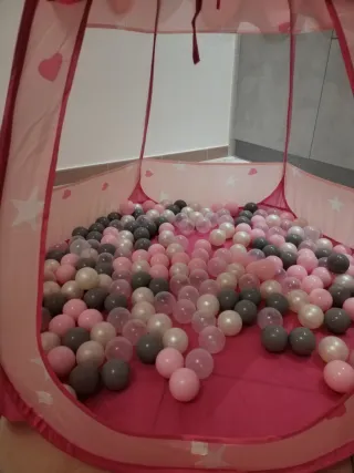Tenda/piscina palline bimba rosa