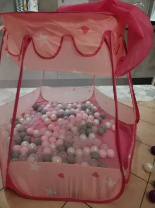 Tenda/piscina palline bimba rosa