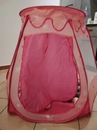 Tenda/piscina palline bimba rosa