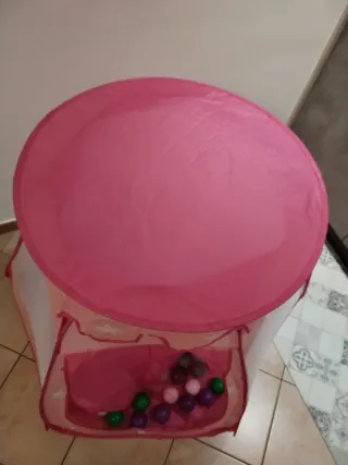 Tenda/piscina palline bimba rosa