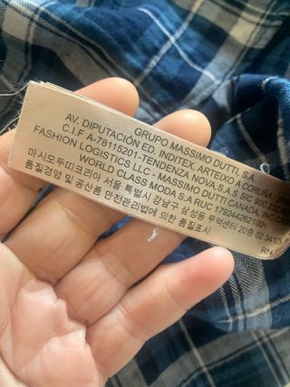 Camisa Massimo Dutti algodon cuadros T 36