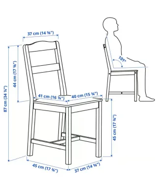 Mesa Comedor Madera + 3 Sillas - HÄGERNÄS IKEA